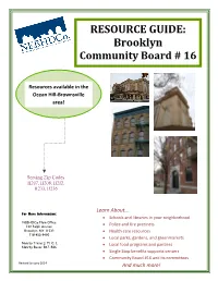 RESOURCE GUIDE: Brooklyn Community Board