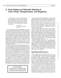 5. Dark Fading and Yellowish Staining of Color Prints, Transparencies