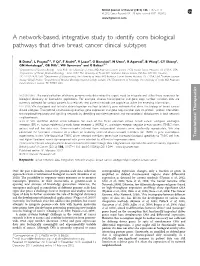 A Network-Based, Integrative Study to Identify Core Biological Pathways That Drive Breast Cancer Clinical Subtypes