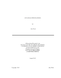 ANY-ANGLE PATH PLANNING by Alex Nash a Dissertation Presented