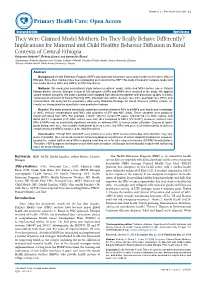 Do They Really Behave Differently? Implications for Maternal and Child Healthy Behavior Diffusi