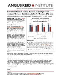 Edmonton Football Team's Decision to Change Name Scores with Most
