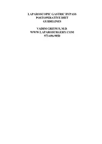 Gastric Bypass Diet Guidelines