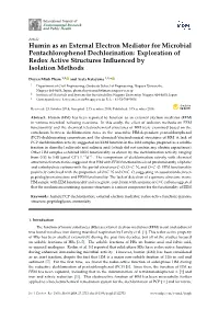 Humin As an External Electron Mediator for Microbial Pentachlorophenol Dechlorination: Exploration of Redox Active Structures Inﬂuenced by Isolation Methods