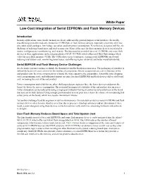Low-Cost Integration of Serial Eeproms and Flash Memory Devices