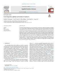Low-Frequency Plasma Activation of Nylon 6