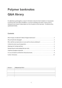 Polymer Banknotes Q&A Library