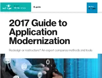 Redesign Or Restructure? an Expert Compares Methods and Tools