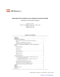 Saturated Fat and Beef Fat As Related to Human Health a Review of the Scientiﬁ C Literature