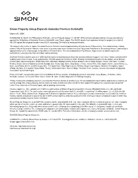 Simon Property Group Expands Gotemba Premium Outlets(R)