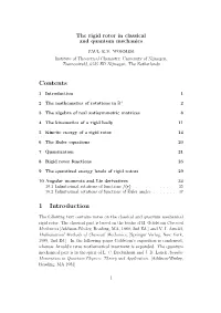 The Rigid Rotor in Classical and Quantum Mechanics Paul E.S
