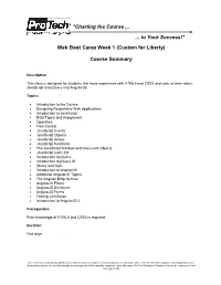 Web Boot Camp Week 1 (Custom for Liberty)