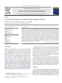 A Review of the Impacts of Nature Based Recreation on Birds