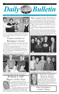 Cayne Storms to Reisinger Victory Welland Is 2007 Player of the Year