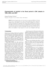 Characteristic of Rainfall in the Flood Period in DKI Jakarta in 1996, 2002, and 2007