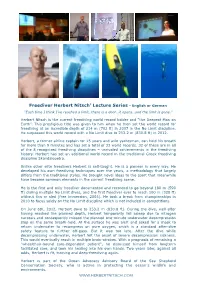 Freediver Herbert Nitsch LECTURES EN