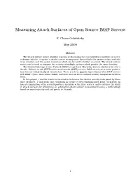 Measuring Attack Surfaces of Open Source IMAP Servers