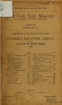 Report of the State Entomologist on Injurious and Other Insects of The