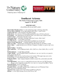 SPECIES LIST (List Follows the Newest AOU Order)
