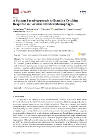 A System Based-Approach to Examine Cytokine Response in Poxvirus-Infected Macrophages