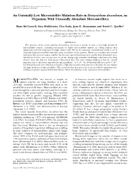 An Unusually Low Microsatellite Mutation Rate in Dictyostelium Discoideum,An Organism with Unusually Abundant Microsatellites