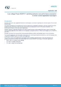AN5252 Low-Voltage Power MOSFET Switching Behavior And