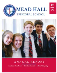 ANNUAL REPORT 2019-2020 S C O O H from the Head of School