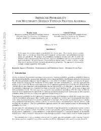 Imprecise Probability for Multiparty Session Types in Process Algebra APREPRINT