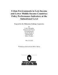 Policy Performance Indicators at the Subnational Level