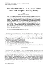 An Analysis of Puns in the Big Bang Theory Based on Conceptual Blending Theory