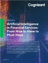 Artificial Intelligence in Financial Services: from Nice to Have to Must Have