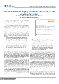 Book Review of the Edge of Evolution: the Search for the Limits of Darwinism by Michael J