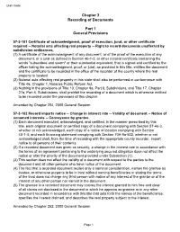 Chapter 3 Recording of Documents Part 1 General Provisions