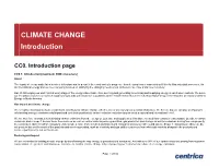 CLIMATE CHANGE Introduction