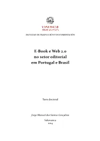 E-Book E Web 2.0 No Setor Editorial Em Portugal E Brasil