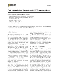Field Theory Insight from the Ads/CFT Correspondence