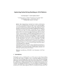 Optimizing Packed String Matching on AVX2 Platform