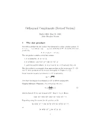 Orthogonal Complements (Revised Version)