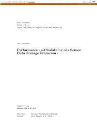 Performance and Scalability of a Sensor Data Storage Framework