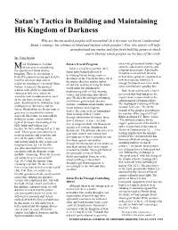 Satan's Tactics in Building and Maintaining His Kingdom of Darkness