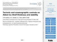 Tectonic and Oceanographic Controls on Abbot Ice Shelf