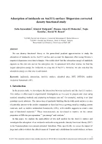 Adsorption of Imidazole on Au(111) Surface: Dispersion Corrected Density Functional Study