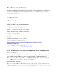 Disposition of Remains Report