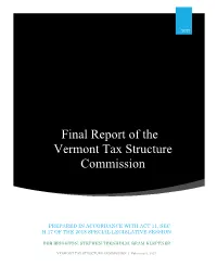 Final Report of the Vermont Tax Structure Commission