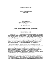Historical Summary: Radar Bomb Scoring