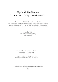Optical Studies on Dirac and Weyl Semimetals