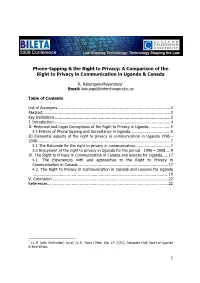 Phone-Tapping and the Right to Privacy [Ronald Kakungulu]