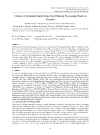 Closure of Artisanal Small Scale Gold Mining Processing Plants in Ecuador