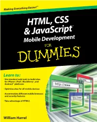 HTML, CSS, & Javascript Mobile Development for Dummies