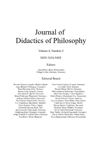 Journal of Didactics of Philosophy
